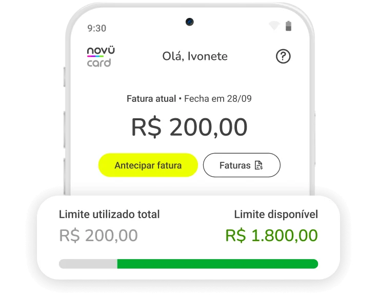 tela home de carta%cc%83o de credito